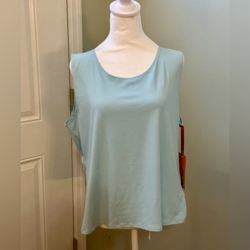 Ruby Rd. Plus Size Solid Knit Scoop‎ Neck Tank. - Picture 3 of 7